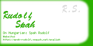 rudolf spah business card